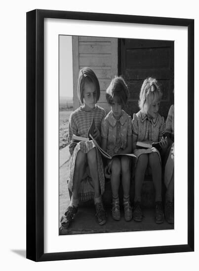 Little Girls Read their Lessons-Dorothea Lange-Framed Art Print