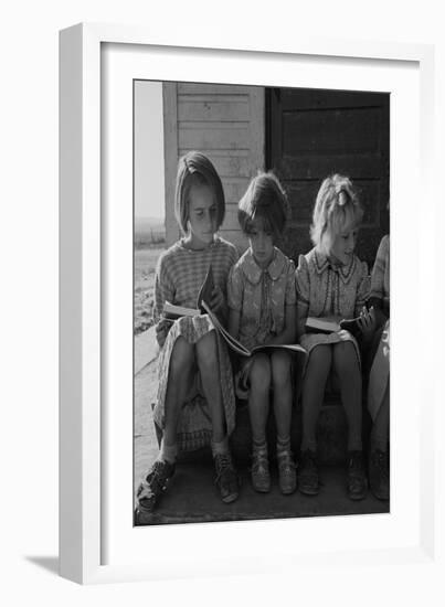 Little Girls Read their Lessons-Dorothea Lange-Framed Art Print