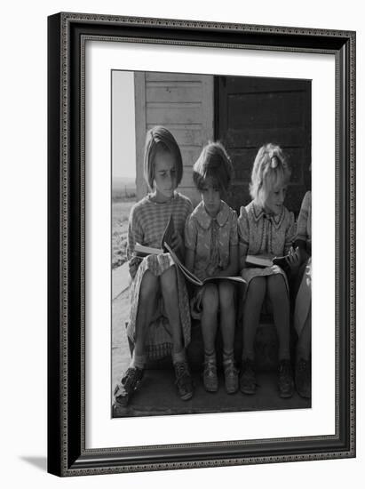 Little Girls Read their Lessons-Dorothea Lange-Framed Art Print