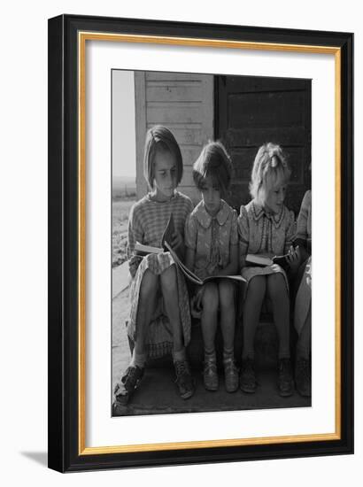 Little Girls Read their Lessons-Dorothea Lange-Framed Art Print