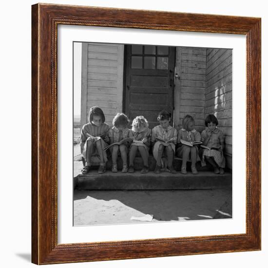 Little Girls Read their Lessons-Dorothea Lange-Framed Art Print