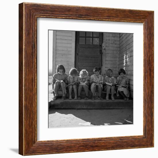 Little Girls Read their Lessons-Dorothea Lange-Framed Art Print