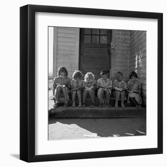 Little Girls Read their Lessons-Dorothea Lange-Framed Art Print