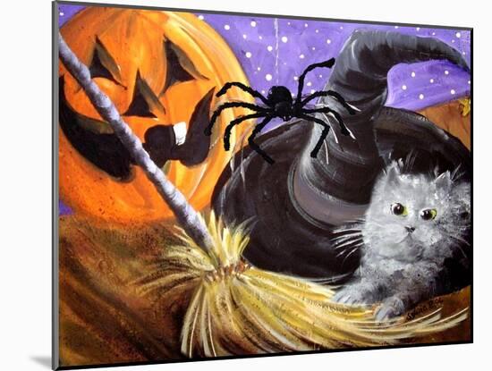 Little Gray Halloween Kitten-sylvia pimental-Mounted Art Print