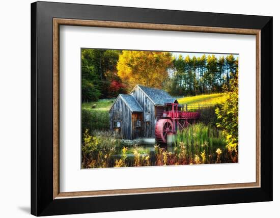 Little Grist Mill In Autumn Colors-George Oze-Framed Photographic Print