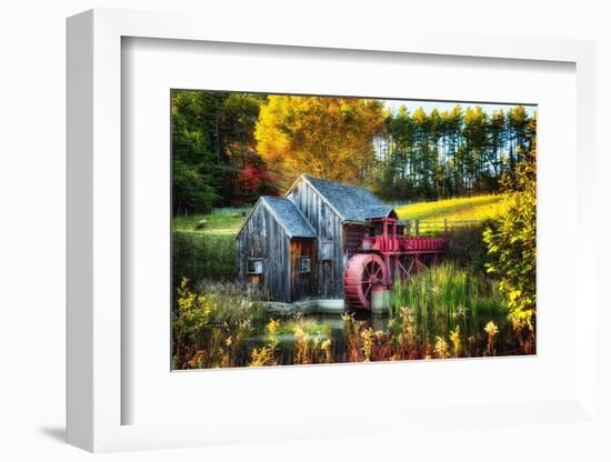 Little Grist Mill In Autumn Colors-George Oze-Framed Photographic Print