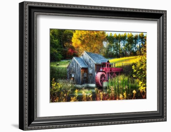 Little Grist Mill In Autumn Colors-George Oze-Framed Photographic Print