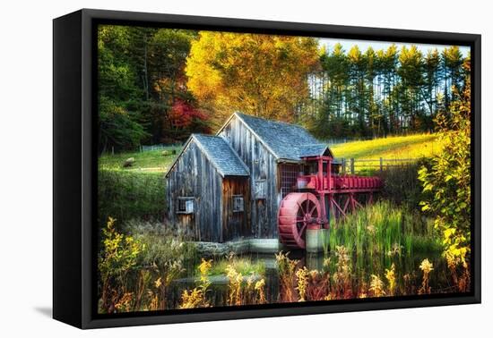 Little Grist Mill In Autumn Colors-George Oze-Framed Premier Image Canvas