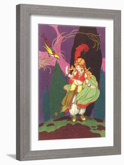 Little Harem Girl with Bird of Paradise-null-Framed Art Print