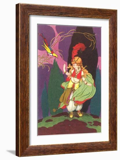Little Harem Girl with Bird of Paradise-null-Framed Art Print