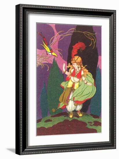 Little Harem Girl with Bird of Paradise-null-Framed Art Print