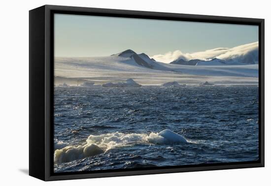 Little icebergs floating in front of the huge glaciers on Tabarin Peninsula, Antarctica, Polar Regi-Michael Runkel-Framed Premier Image Canvas