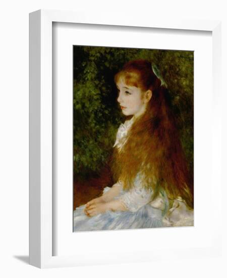 Little Irene, Portrait of the 8 Year-Old Daughter of the Banker Cahen D'Anvers, 1880-Pierre-Auguste Renoir-Framed Giclee Print