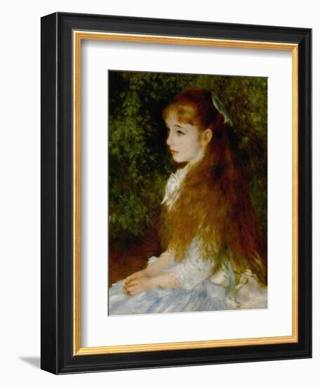 Little Irene, Portrait of the 8 Year-Old Daughter of the Banker Cahen D'Anvers, 1880-Pierre-Auguste Renoir-Framed Giclee Print