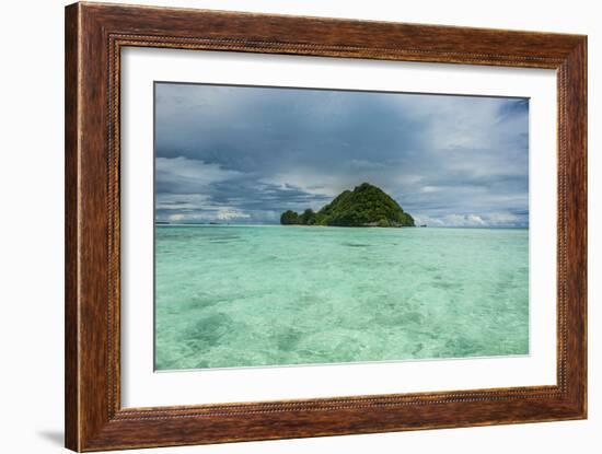 Little Island in the Rock Islands, Palau, Central Pacific-Michael Runkel-Framed Premium Photographic Print