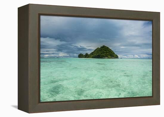 Little Island in the Rock Islands, Palau, Central Pacific-Michael Runkel-Framed Premier Image Canvas