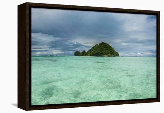 Little Island in the Rock Islands, Palau, Central Pacific-Michael Runkel-Framed Premier Image Canvas