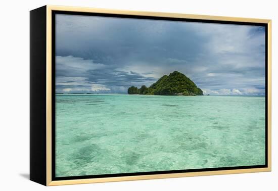 Little Island in the Rock Islands, Palau, Central Pacific-Michael Runkel-Framed Premier Image Canvas