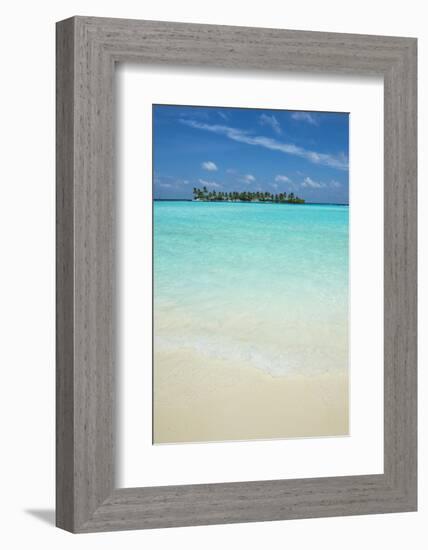 Little island in the turquoise water, Sun Island Resort, Nalaguraidhoo island, Ari atoll, Maldives,-Michael Runkel-Framed Photographic Print