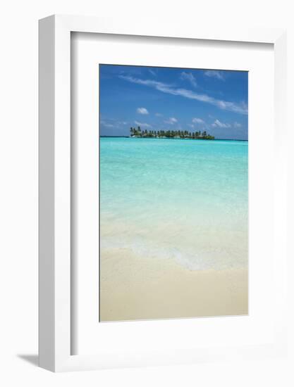 Little island in the turquoise water, Sun Island Resort, Nalaguraidhoo island, Ari atoll, Maldives,-Michael Runkel-Framed Photographic Print