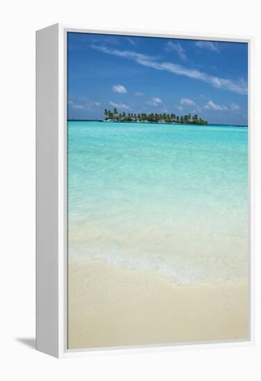 Little island in the turquoise water, Sun Island Resort, Nalaguraidhoo island, Ari atoll, Maldives,-Michael Runkel-Framed Premier Image Canvas