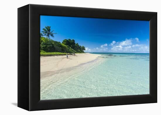 Little Island with a White Sand Beach in Haapai, Haapai Islands, Tonga, South Pacific, Pacific-Michael Runkel-Framed Premier Image Canvas