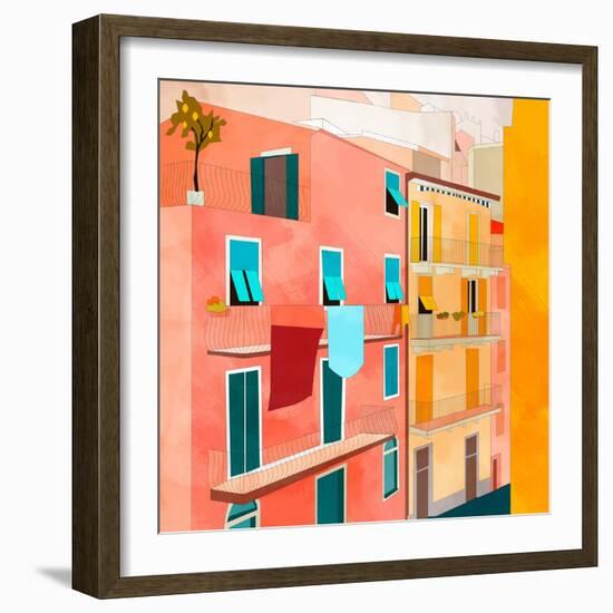 Little Italy Houses-Ana Rut Bre-Framed Giclee Print
