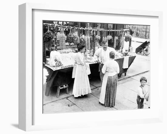 Little Italy, Vendor with Wares Displayed During a Festival, New York, 1930s-null-Framed Photo