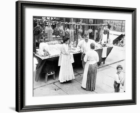 Little Italy, Vendor with Wares Displayed During a Festival, New York, 1930s-null-Framed Photo