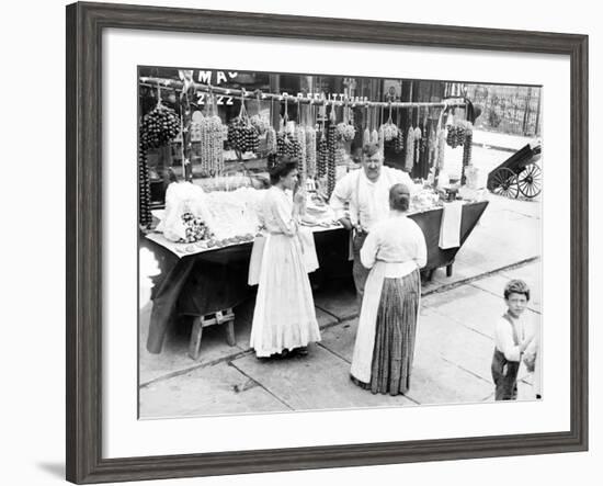 Little Italy, Vendor with Wares Displayed During a Festival, New York, 1930s-null-Framed Photo