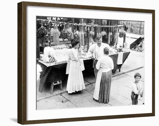 Little Italy, Vendor with Wares Displayed During a Festival, New York, 1930s-null-Framed Photo