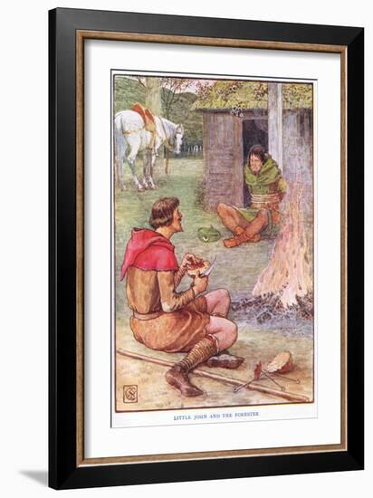 Little John and the Forester, C.1920-Walter Crane-Framed Giclee Print