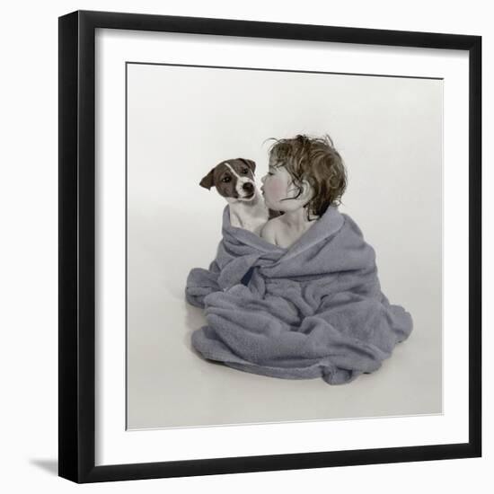 Little Kid and Dog-Nora Hernandez-Framed Giclee Print