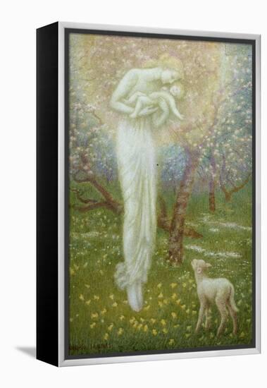 Little Lamb, who made thee?-Arthur Hughes-Framed Premier Image Canvas