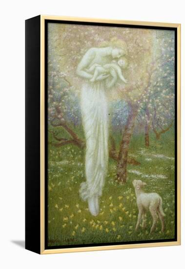 Little Lamb, who made thee?-Arthur Hughes-Framed Premier Image Canvas