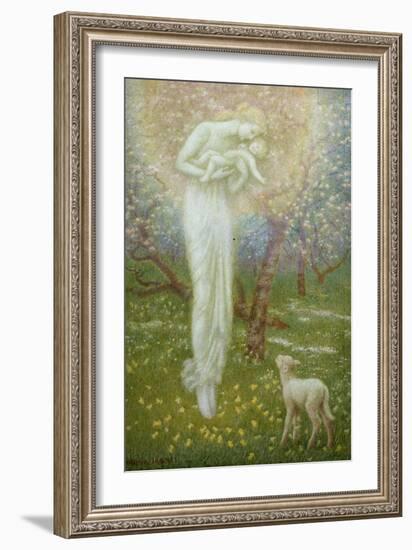 Little Lamb, who made thee?-Arthur Hughes-Framed Giclee Print