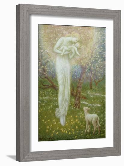 Little Lamb, who made thee?-Arthur Hughes-Framed Giclee Print