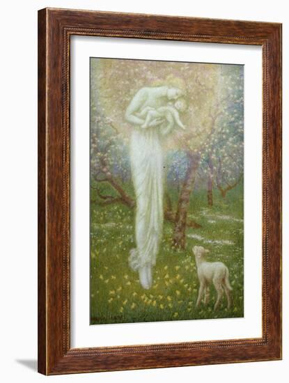 Little Lamb, who made thee?-Arthur Hughes-Framed Giclee Print