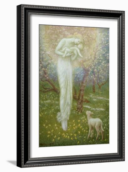 Little Lamb, who made thee?-Arthur Hughes-Framed Giclee Print