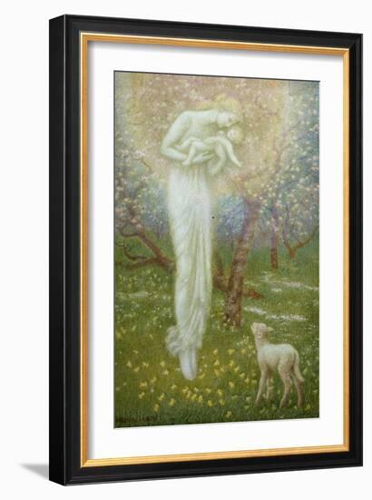 Little Lamb, who made thee?-Arthur Hughes-Framed Giclee Print