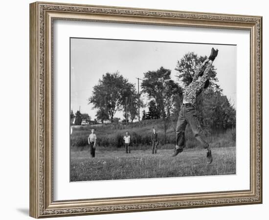 Little League Baseball Practice-Joe Scherschel-Framed Photographic Print