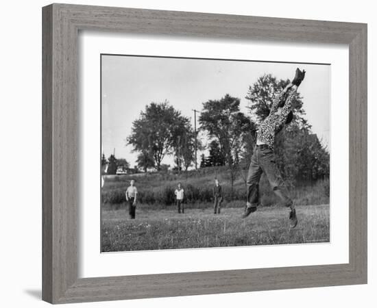 Little League Baseball Practice-Joe Scherschel-Framed Photographic Print