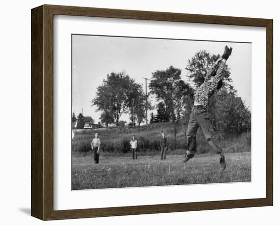 Little League Baseball Practice-Joe Scherschel-Framed Photographic Print