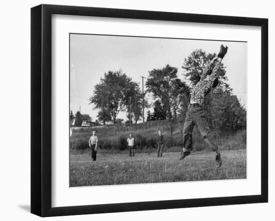 Little League Baseball Practice-Joe Scherschel-Framed Photographic Print