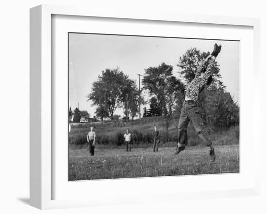 Little League Baseball Practice-Joe Scherschel-Framed Photographic Print