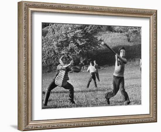 Little League Baseball Practice-Joe Scherschel-Framed Photographic Print