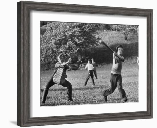 Little League Baseball Practice-Joe Scherschel-Framed Photographic Print