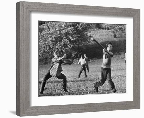 Little League Baseball Practice-Joe Scherschel-Framed Photographic Print