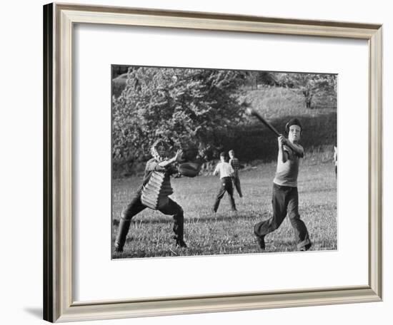 Little League Baseball Practice-Joe Scherschel-Framed Photographic Print