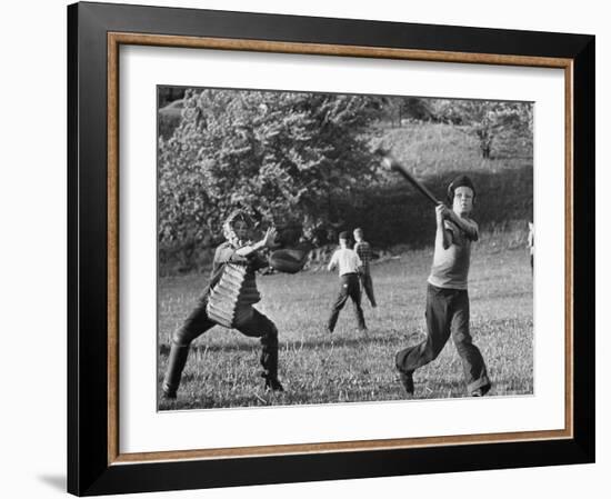 Little League Baseball Practice-Joe Scherschel-Framed Photographic Print